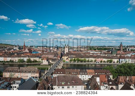 Germany, Wurzburg - May 21: Aerial View Of The Historic City Of Wurzburg, Region Of Franconia, North
