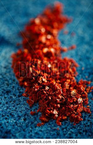 Marash Chili  flakes. These unique dried chilies sun-dried, stemmed, seeded, crushed and cured with sunflower oil