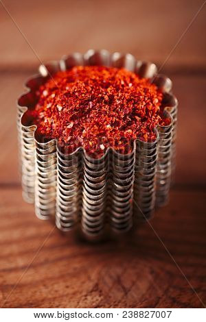 Marash Chili  flakes. These unique dried chilies sun-dried, stemmed, seeded, crushed and cured with sunflower oil