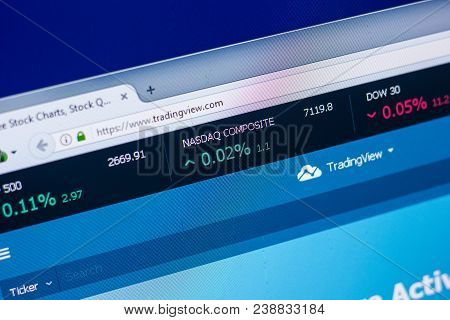 Ryazan, Russia - April 29, 2018: Homepage Of Tradingview Website On The Display Of Pc, Url - Trading