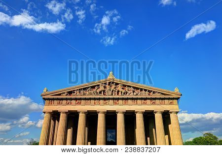 Nashville, Tennessee - April 27, 2018 - The Parthenon In Nashville, Tennessee Is A Full Scale Replic