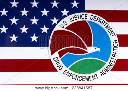 London, Uk - March 27th 2018: The Seal Or Symbol Of The Drug Enforcement Administration Of The Us Ju
