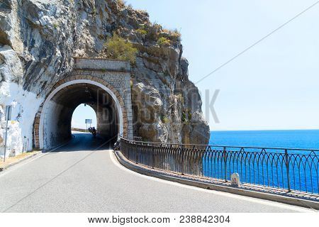 Famous Picturesque Road Viaduct Of Amalfi Summer Coast, Italy