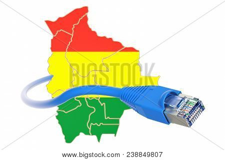 Internet Connection In Bolivia Concept. 3d Rendering Isolated On White Background