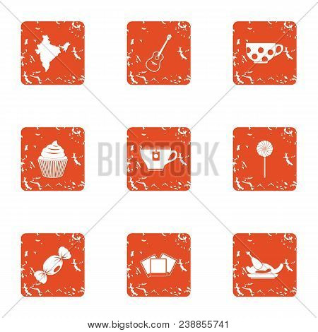 Broth Icons Set. Grunge Set Of 9 Broth Vector Icons For Web Isolated On White Background
