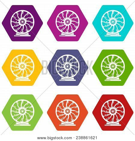 Perpetuum Mobile Icons 9 Set Coloful Isolated On White For Web