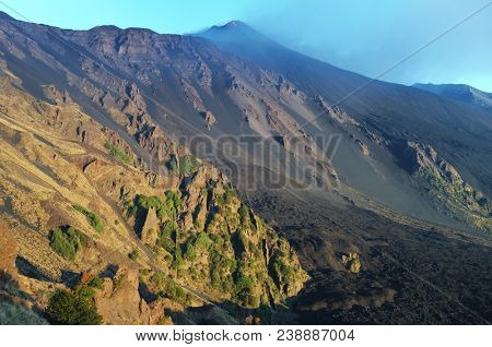 steep slope of Bove Valley and Etna South-east Crater, Sicily