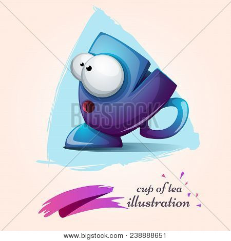 Funny, Cute, Crazy Cartoo Characters Cup Vector Eps 10