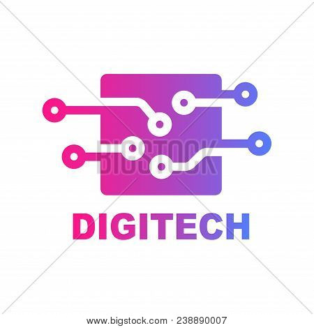 Digital Technology Logo. Template Design Vector, Emblem, Design Concept, Creative Symbol, Icon Eps 1