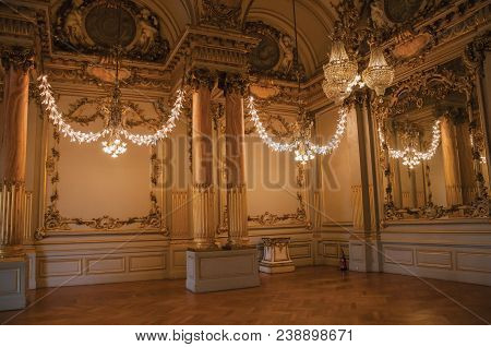 Paris, France - July 11, 2017. Luxurious Lounge Decoration At The Quai D Orsay Museum In Paris. Know