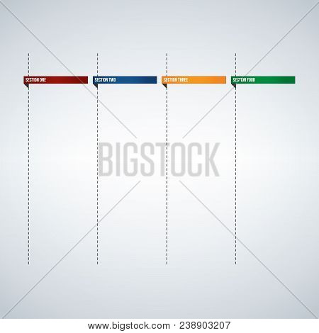 Infographic Columns For Text Box Or Banners Template, Colorful Tabs Design Ready To Enter Your Text.