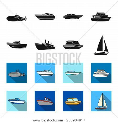 Protection Boat, Lifeboat, Cargo Steamer, Sports Yacht.ships And Water Transport Set Collection Icon