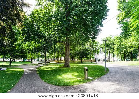 BASEL, SWITZERLAND - June 16, 2017: Tourists on foot Graben Street in Basel,Switzerland