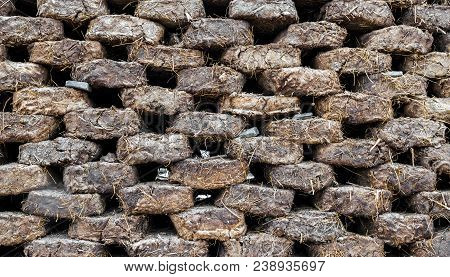Building Material From A Mixture Of Manure And Clay. It Is Used In The Construction Of Buildings In 