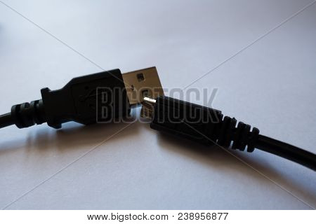Macro Of Usb And Microusb Type B Connectors