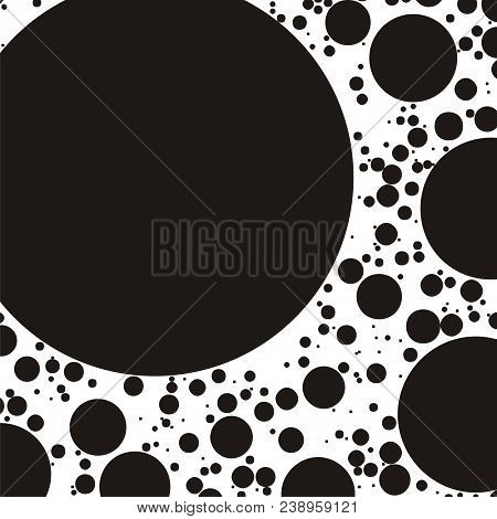 Pattern With Circles, Peas Of Different Sizes Randomly, Randomly Scattered On A White Background. Bl
