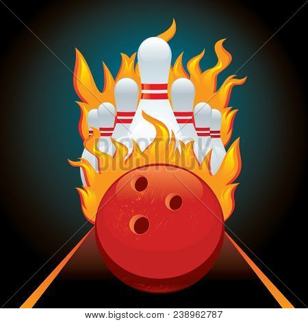 Ball And Bowling Pin For A Bowling Vector Stock Illustration