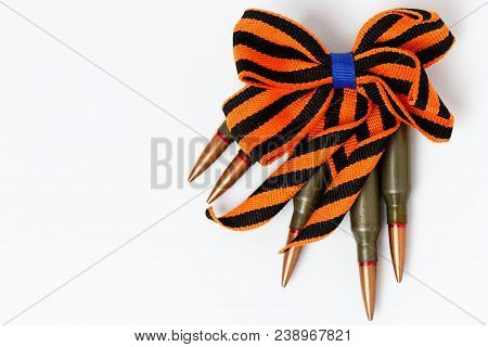 Bant St. George Ribbons And Cartridges Isolated On White Background As A Symbol.