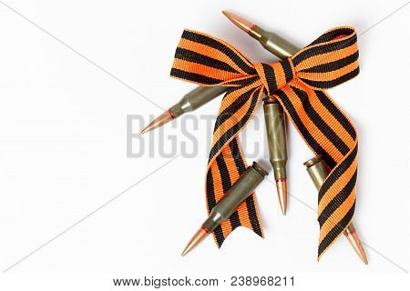 Bant St. George Ribbons And Cartridges Isolated On White Background As A Symbol.