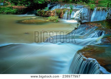 Jed Sao Noi Waterfall In Saraburi, Thailand