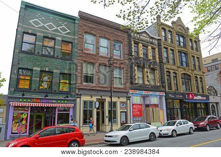 Halifax, Ns, Canada - May 22, 2016: Historic G.m. Smith Building On 1715 Barrington Street In Downto