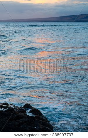 Sunset Views With Rocks And Water From Halape Beach Along The Puna Coast Trail In Hawaii Volcanoes N