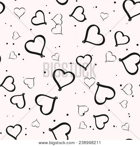 Seamless Pattern Line Hearts, Vector Illustration Eps10