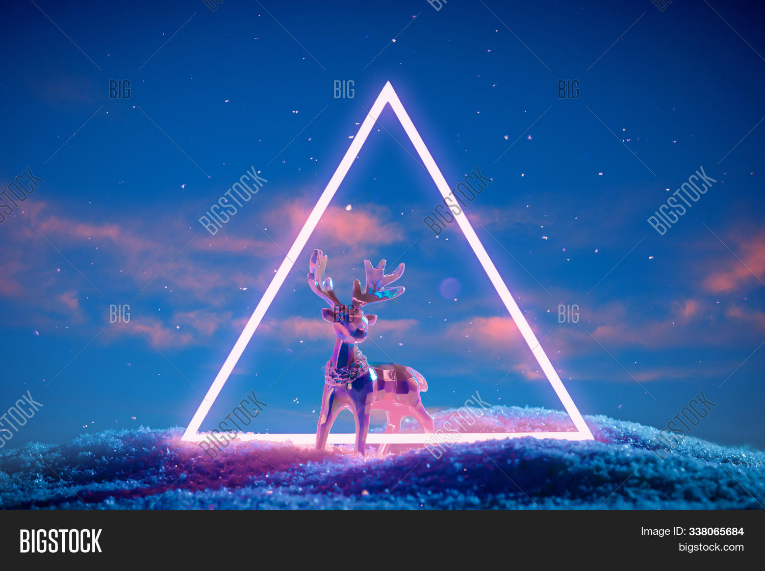 Christmas Deer Neon Image Photo Free Trial Bigstock