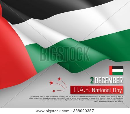 United Arab Emirates National Day 2th Of December Greeting Card. Congratulation Template With Realis
