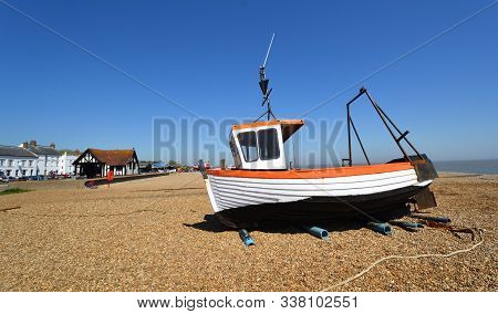Fishing Boat On Aldeburgh Beach Suffolk England