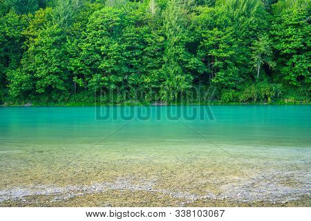 On The Shore Of The Skagit River In Washingron Mountains