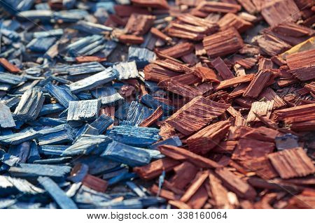 Chopped Pieces Of Colored Wood For Soil Decoration