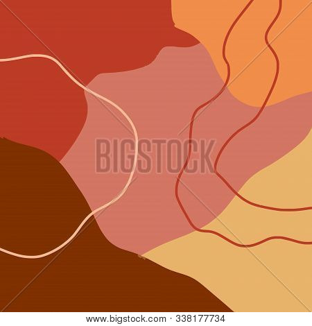 Terracotta Art Print Abstract Modern Digital Painting Fashion Scandinavian Style Color Abstraction P