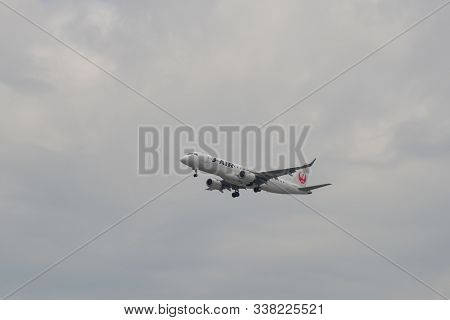 Airplane Landing At Osaka Itami Airport