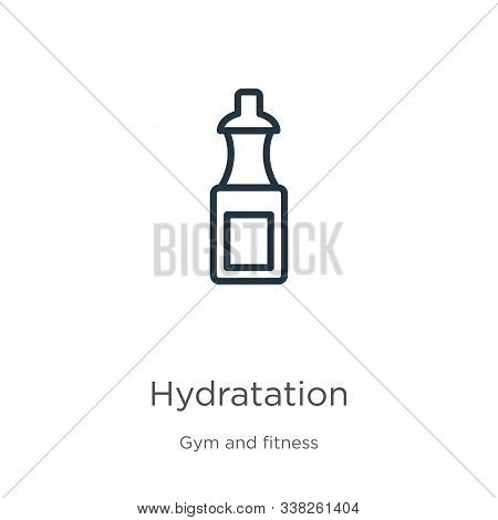 Hydratation Icon. Thin Linear Hydratation Outline Icon Isolated On White Background From Gym And Fit