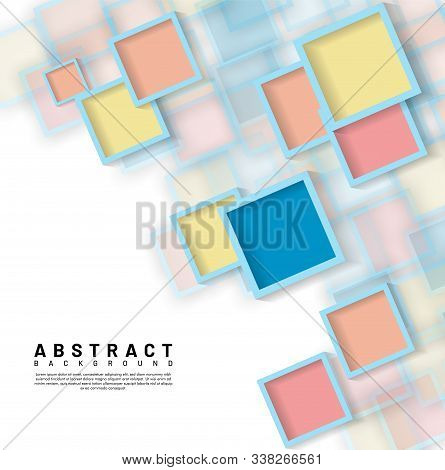 Abstract Vector Background. Overlapping Square Design. Vector Illustrations For Wallpapers, Banners,