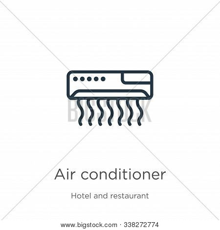 Air Conditioner Icon. Thin Linear Air Conditioner Outline Icon Isolated On White Background From Hot