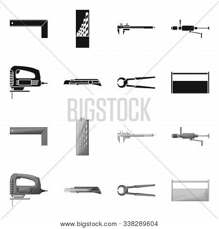 Vector Illustration Of Renovation And Household Logo. Set Of Renovation And Handicraft Vector Icon F