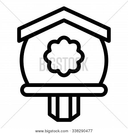 Winter Bird House Icon. Outline Winter Bird House Vector Icon For Web Design Isolated On White Backg