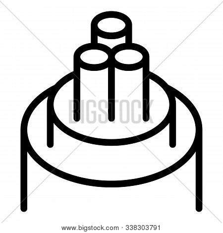 Three Core Cable Icon. Outline Three Core Cable Vector Icon For Web Design Isolated On White Backgro