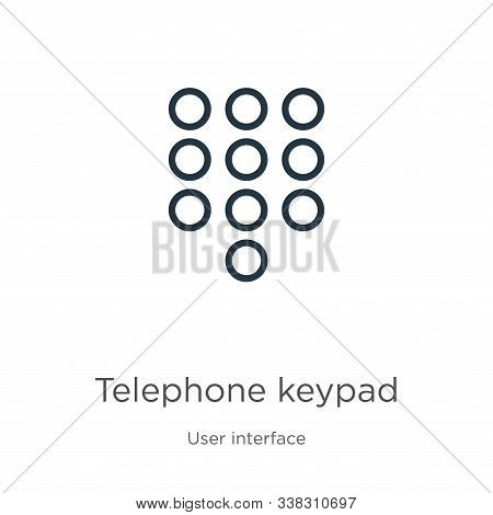 Telephone Keypad Icon. Thin Linear Telephone Keypad Outline Icon Isolated On White Background From U
