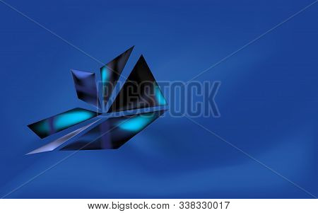 Abstract Triangles Composition, Classic Blue Minimal Background. 3d Delta. Variant Concept Gradient 