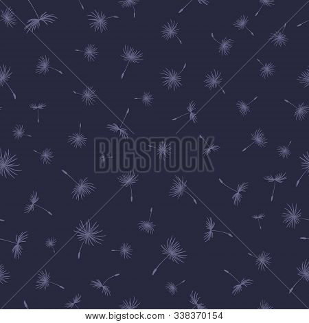 Simple Seamless Pattern With Flying Dandelion Seeds. Light Texture For Fabric, Clothing, Furniture. 