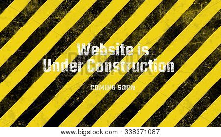 Yellow Warning Sign. Yellow And Black Background.
