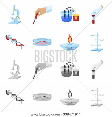 Vector Design Of Pharmacy And Education Sign. Set Of Pharmacy And Pharmacology Vector Icon For Stock