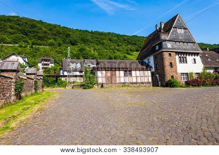 Moselkern Railway Station Near The Eltz Castle. Burg Eltz Is A Medieval Castle In The Hills Above Th