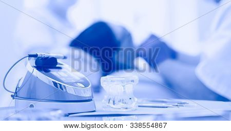 Dental Equipment Tools Dentist Medicine On Desk
