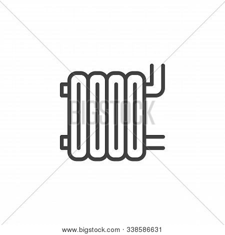 Heater Battery Line Icon. Linear Style Sign For Mobile Concept And Web Design. Central Heating Batte