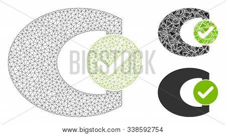 Mesh Standard Check Model With Triangle Mosaic Icon. Wire Frame Polygonal Network Of Standard Check.