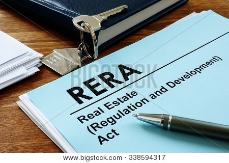 Rera Or Real Estate Regulation And Development Act On The Desk And Key.